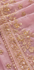 Women Premium Pastel Pink Embroidery Kurta Pant and Dupatta set