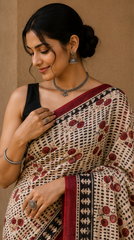 Pure Artefacts Block Print Kota Doria Saree