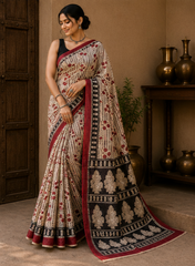 Pure Artefacts Block Print Kota Doria Saree