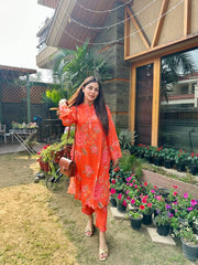 Trending Cotton Saffron Exotic Co-ord set