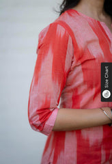 Women Red South Cotton Shade Kurta Pant and Dupatta set