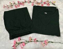 Women Dark Green Sumandar Cotton Co-Ord set