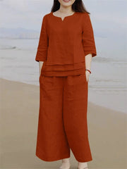 Women Orange Sumandar Cotton Co-Ord set