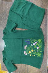 Women Green Cotton Embroidery Awesome Co-Ord set