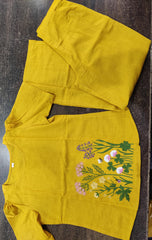 Women Yellow Cotton Embroidery Awesome Co-Ord set