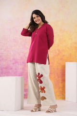 Women Cotton Flex Pink Co-Ord set