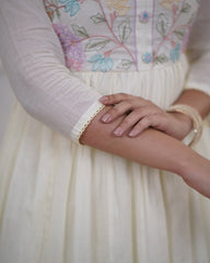 Women White Premium Cotton Embroidery Kurta Pant and Mulmul Dupatta set