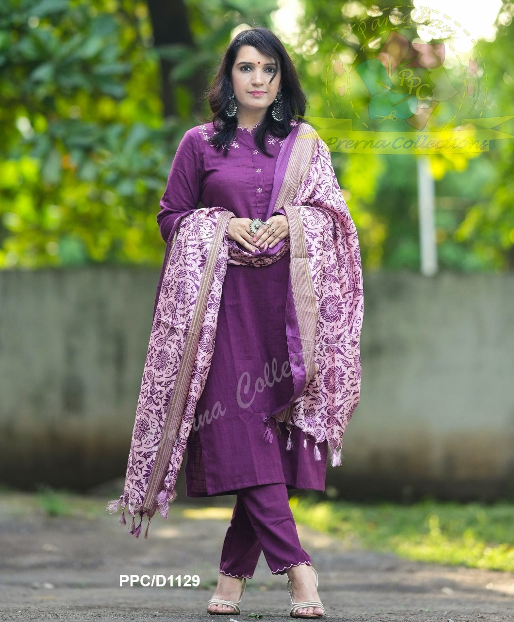 Premium Magenta Kurta Pant and Dupatta set