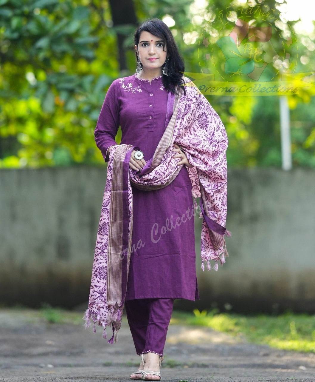 Premium Magenta Kurta Pant and Dupatta set