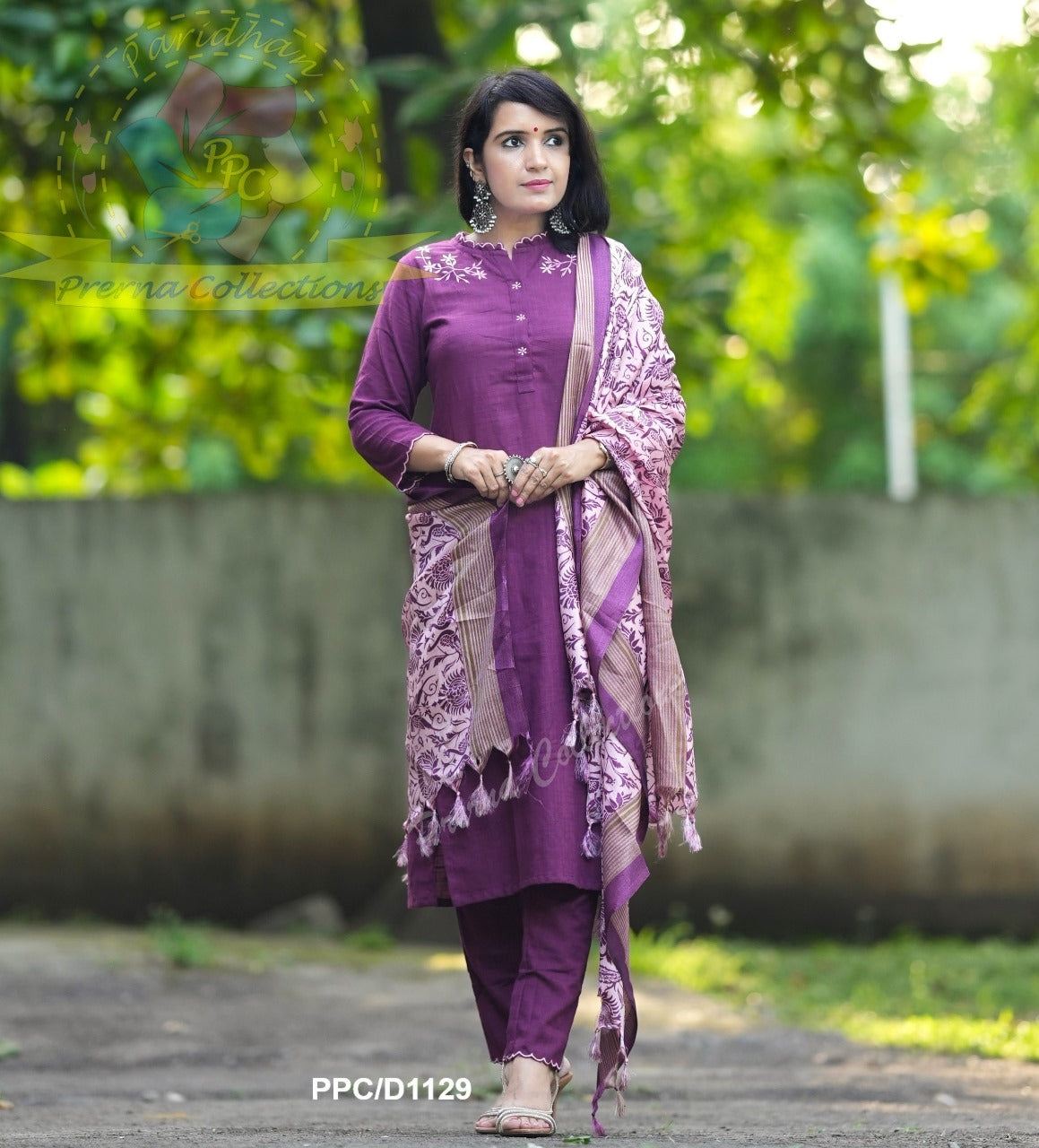 Premium Magenta Kurta Pant and Dupatta set