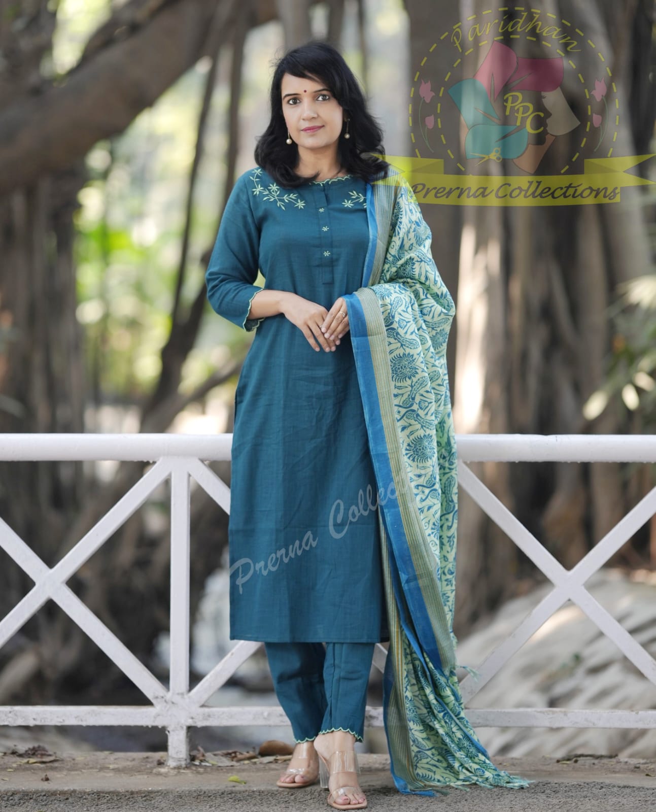 Premium Cotton Green Kurta Pant and Dupatta set