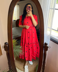 Trending Black Heart  Red Frock