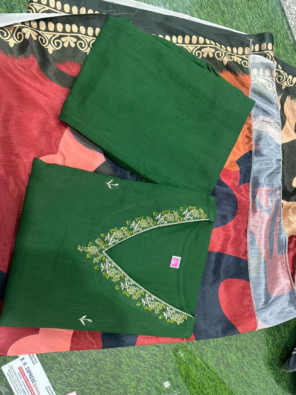 Trending Rayon Green Kurta Pant and Dupatta set