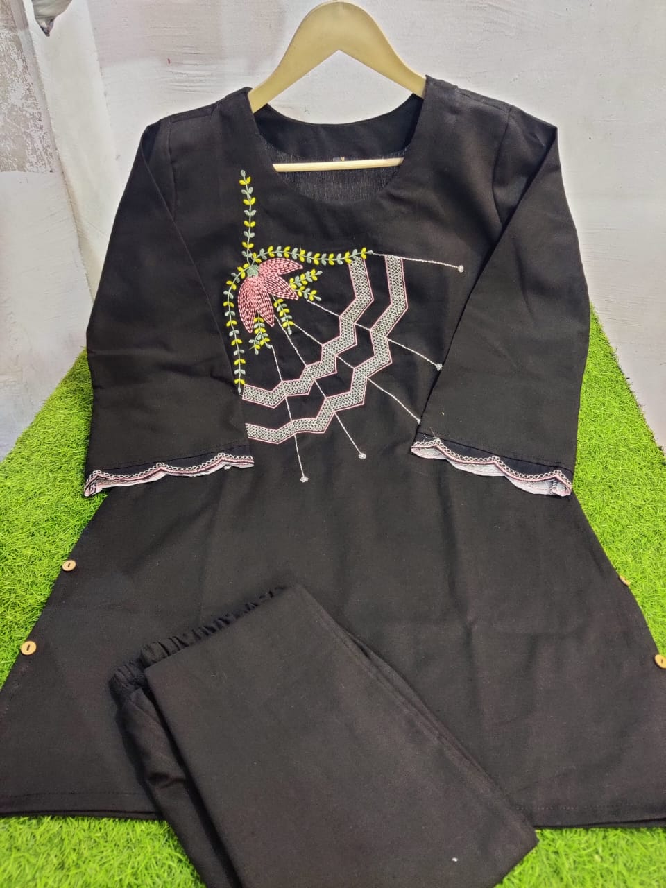 Women Black Tunic Co-ord set