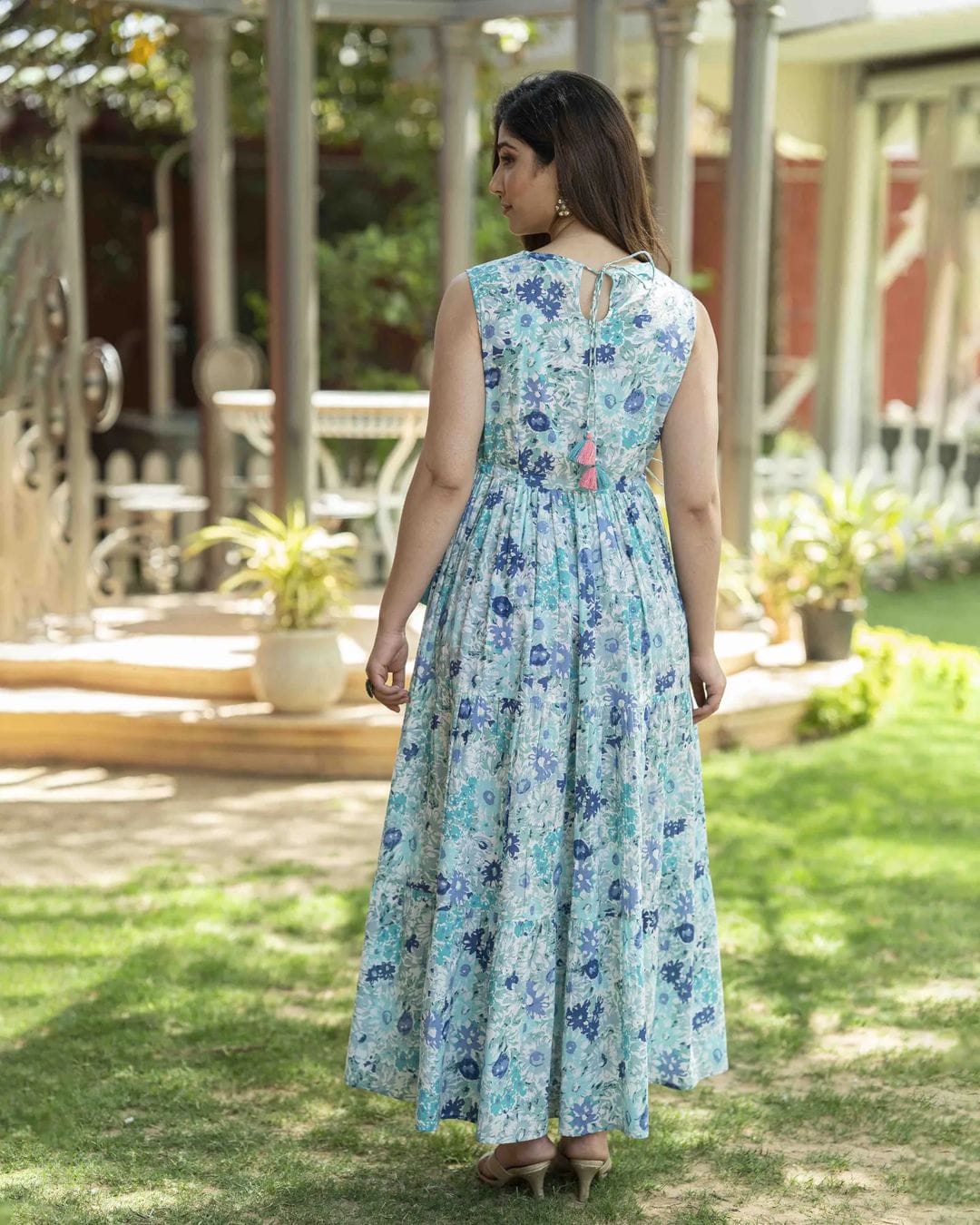 Women Cotton Floral Maxi Gown