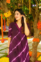 Women Cotton Wine Kurta Pant set