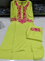 Women Green Kurta Pant set