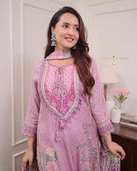 Women Pink Pakistani Dupatta set