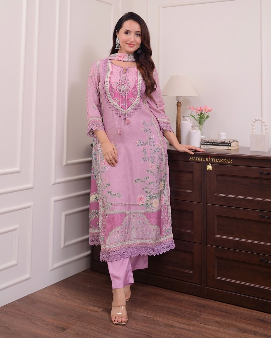 Women Pink Pakistani Dupatta set