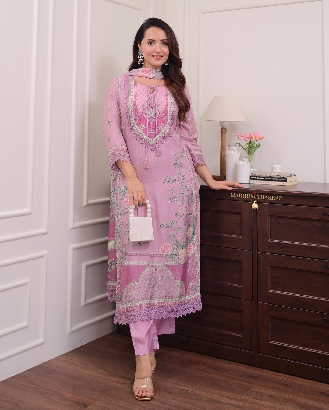 Women Pink Pakistani Dupatta set