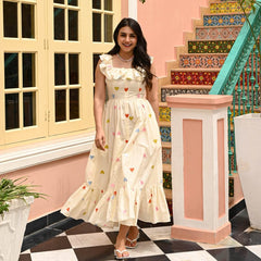 Women Cotton Heart Middy Gown