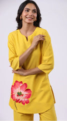 Women Yellow Cotton Co-Ord set