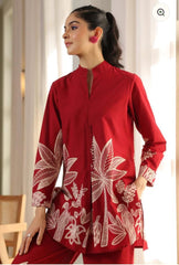 Women Red Hot Upcoming Summer Cotton Co-Ord set