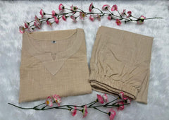 Women Beige Cotton Co-Ord set