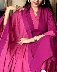 Women Sangria South Cotton Kurta Pant and Dupatta set