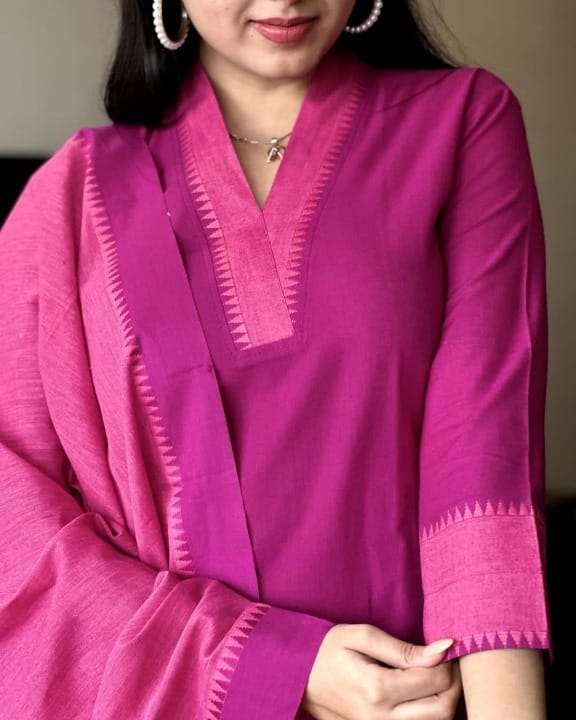 Women Sangria South Cotton Kurta Pant and Dupatta set