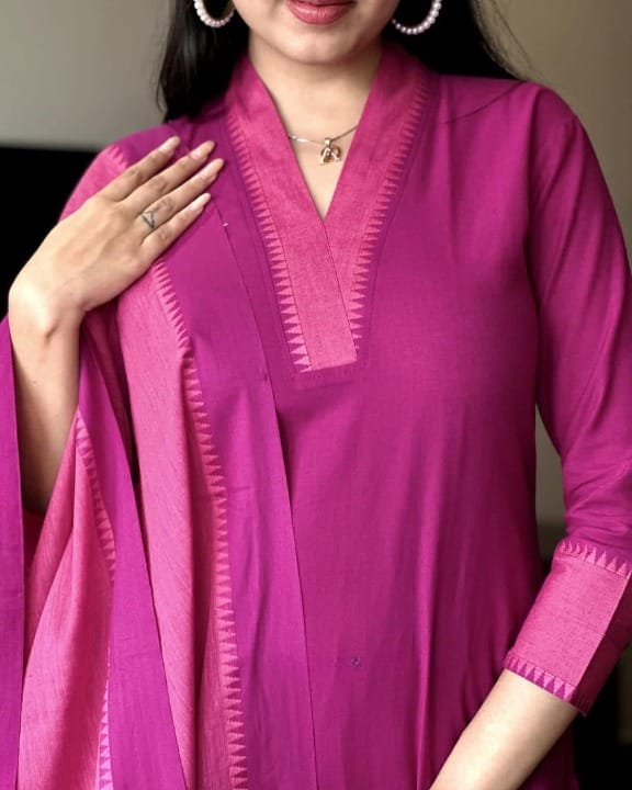 Women Sangria South Cotton Kurta Pant and Dupatta set