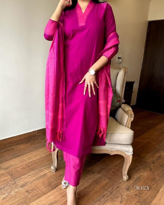 Women Sangria South Cotton Kurta Pant and Dupatta set