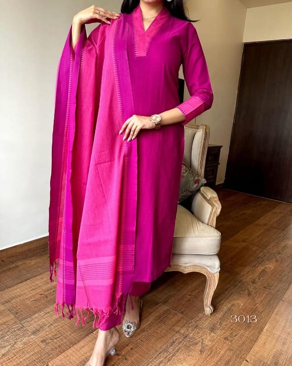Women Sangria South Cotton Kurta Pant and Dupatta set