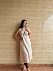 Women Summer essential Cotton Sleeveless Kurta and Pant set