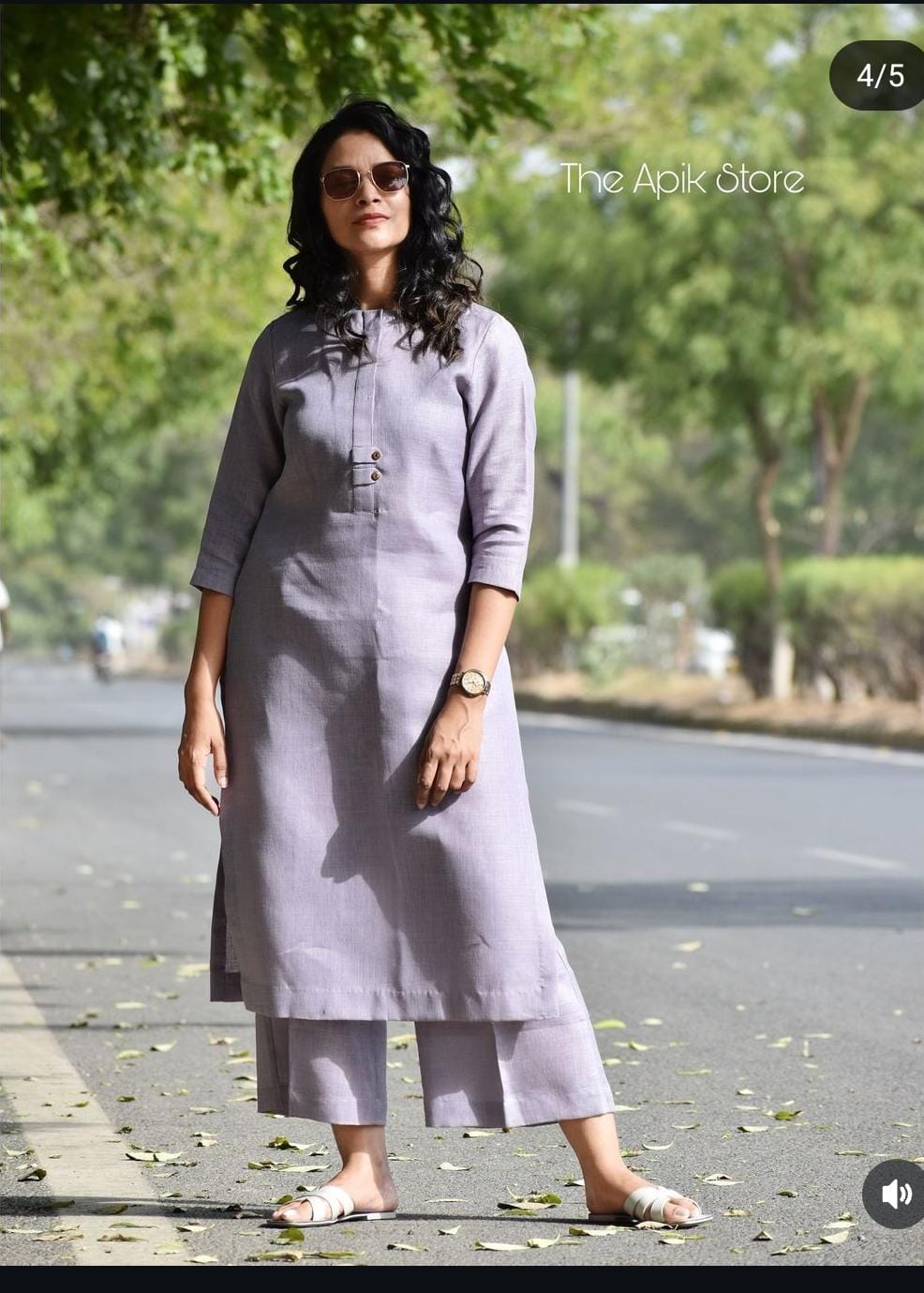 Women Light Purple Cotton Seasonal Kurta Pant set