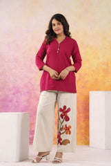 Women Cotton Flex Pink Co-Ord set