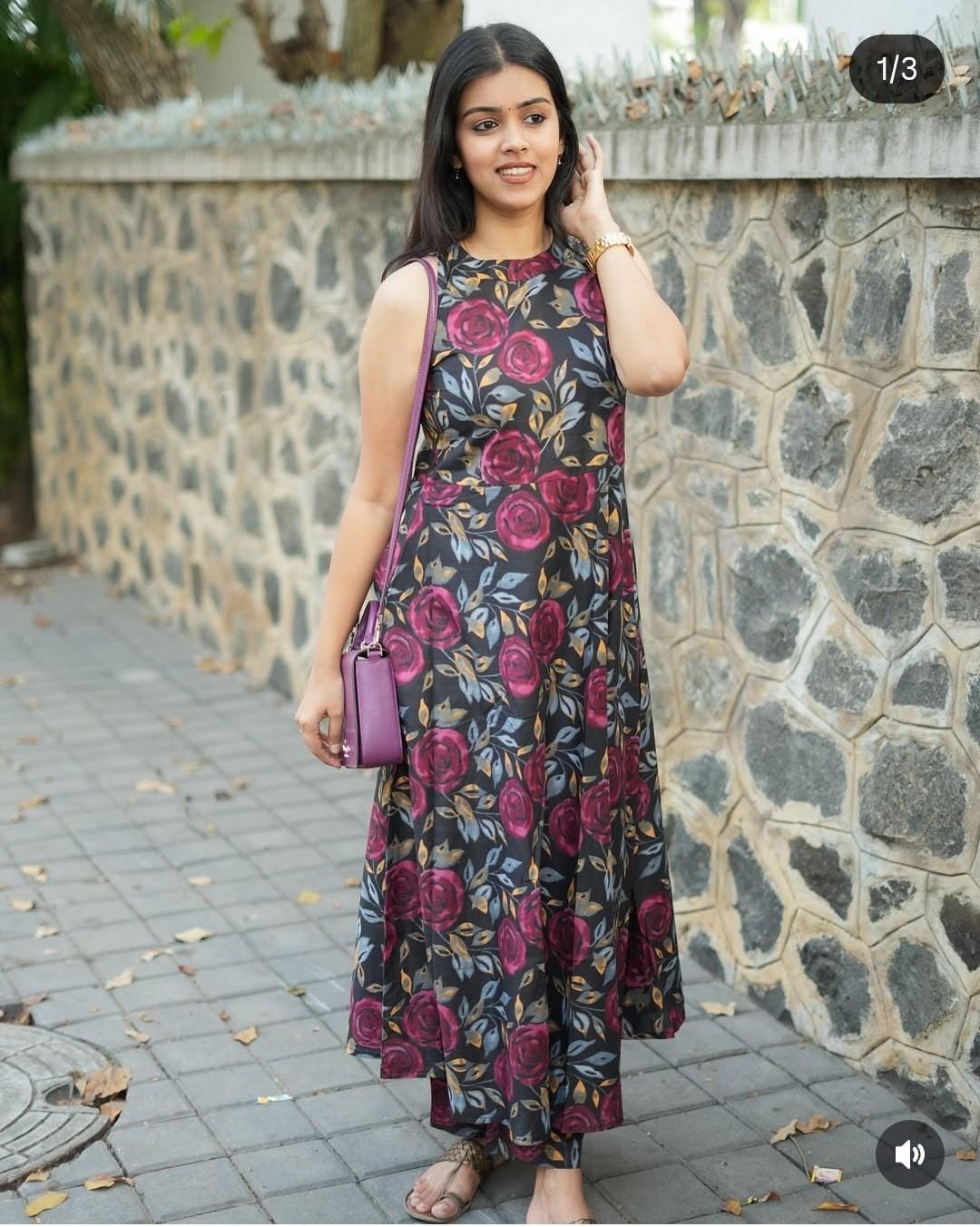 Women Multicolor Cotton Cutsleeves Kurta Palazzo set