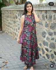 Women Multicolor Cotton Cutsleeves Kurta Palazzo set