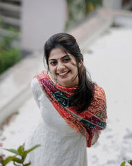 Women White Cotton Chikankari Gown and Bandhez dupatta set