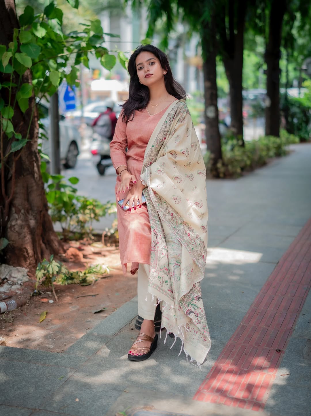 Women Pink Cotton Eternal Kurta Pant and Dupatta set