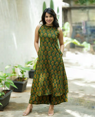 Women Green Bush Cotton Co-Ord set
