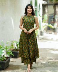 Women Green Bush Cotton Co-Ord set