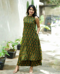 Women Green Bush Cotton Co-Ord set