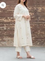 Women White Cotton Lining Co-Ord set set