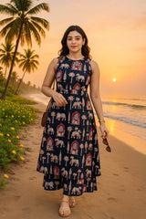 Women Black Hathi Cotton Womanhood Co-Ord set