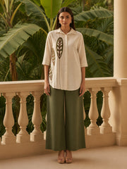 Women White Green Multi Combo Cotton Co-Ord set