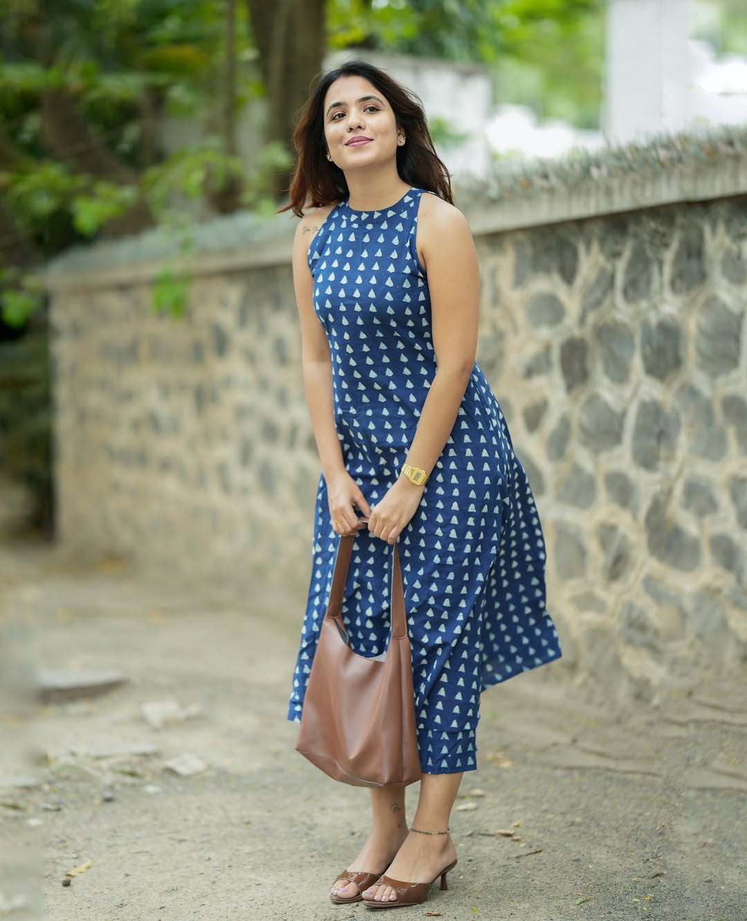 Women Blue Cotton Womanhood Kurta Pant set
