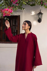 Women Rani Pink Cotton Hear Embroidery Palazzo Co-Ord set