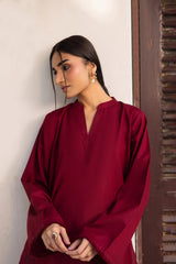 Women Rani Pink Cotton Hear Embroidery Palazzo Co-Ord set